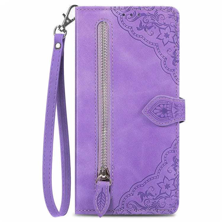 For Xiaomi Redmi Turbo 3 5G / Poco F6 5G Case Zipper Wallet Leather Floral Phone Cover