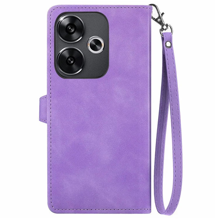 For Xiaomi Redmi Turbo 3 5G / Poco F6 5G Case Zipper Wallet Leather Floral Phone Cover