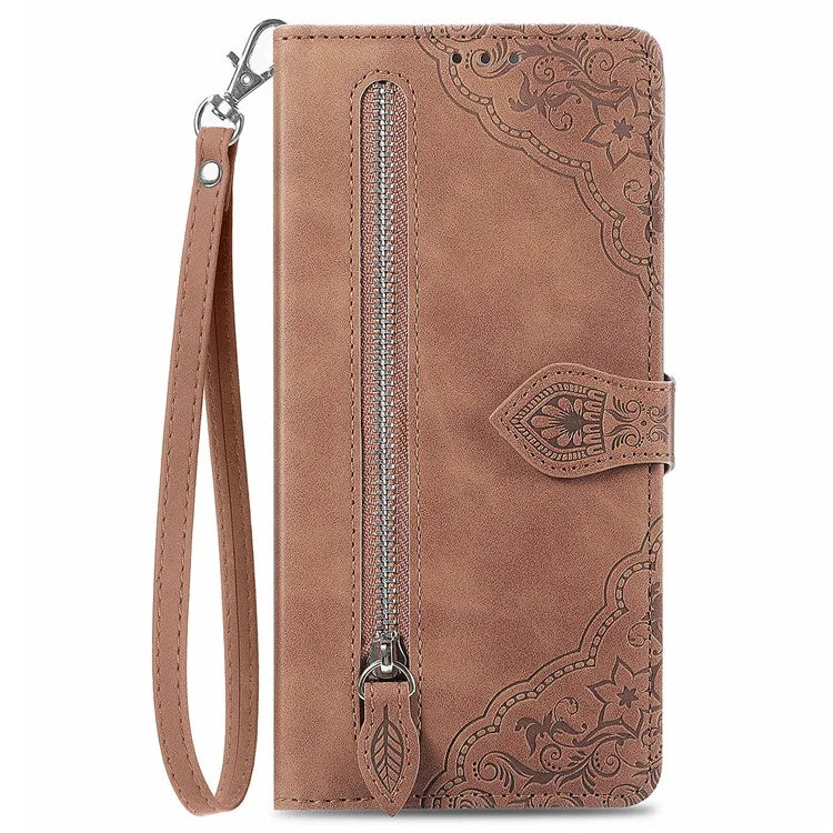 For Xiaomi Redmi Turbo 3 5G / Poco F6 5G Case Zipper Wallet Leather Floral Phone Cover
