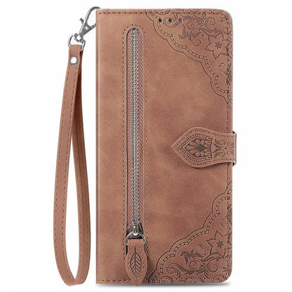 For Xiaomi Redmi Turbo 3 5G / Poco F6 5G Case Zipper Wallet Leather Floral Phone Cover