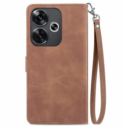For Xiaomi Redmi Turbo 3 5G / Poco F6 5G Case Zipper Wallet Leather Floral Phone Cover