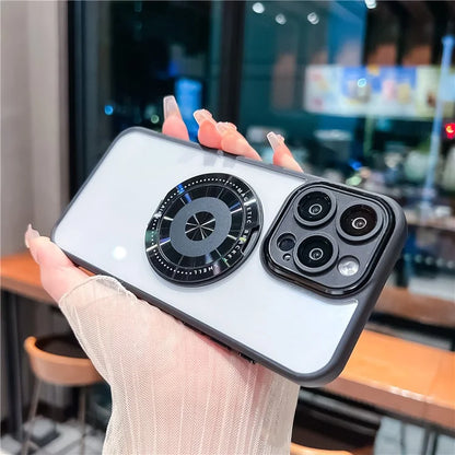 For iPhone 14 Pro Case Rotating Kickstand PC+TPU Phone Cover Compatible with MagSafe