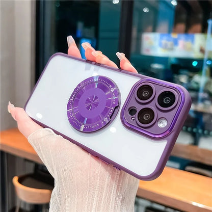 For iPhone 14 Pro Case Rotating Kickstand PC+TPU Phone Cover Compatible with MagSafe