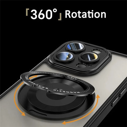 For iPhone 14 Pro Case Rotating Kickstand PC+TPU Phone Cover Compatible with MagSafe