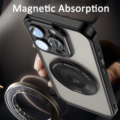 For iPhone 14 Pro Case Rotating Kickstand PC+TPU Phone Cover Compatible with MagSafe