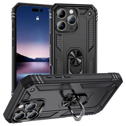 For iPhone 16 Pro Max Case PC+TPU Kickstand Anti-Drop Phone Cover