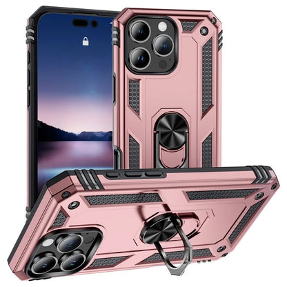 For iPhone 16 Pro Max Case PC+TPU Kickstand Anti-Drop Phone Cover