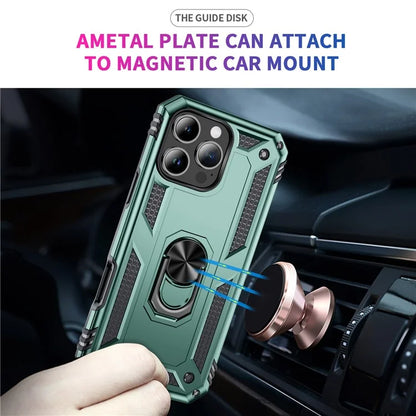 For iPhone 16 Pro Max Case PC+TPU Kickstand Anti-Drop Phone Cover