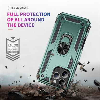 For iPhone 16 Pro Max Case PC+TPU Kickstand Anti-Drop Phone Cover