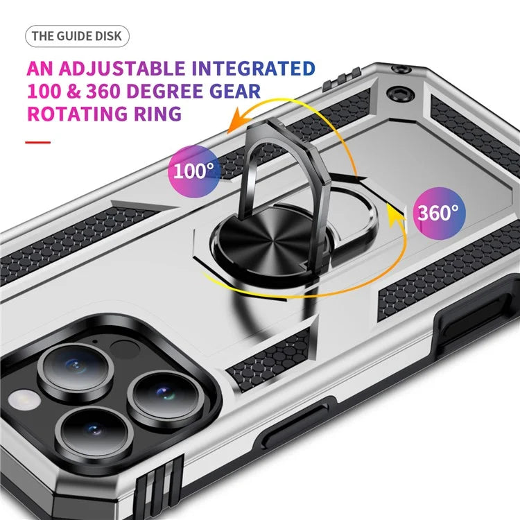 For iPhone 16 Pro Max Case PC+TPU Kickstand Anti-Drop Phone Cover