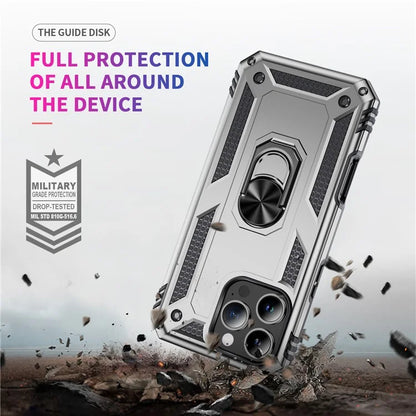 For iPhone 16 Pro Max Case PC+TPU Kickstand Anti-Drop Phone Cover
