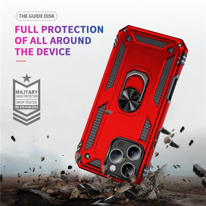 For iPhone 16 Pro Case PC+TPU Kickstand Phone Cover Support Magnetic Car Mount