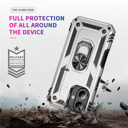 For iPhone 16 Case PC+TPU Phone Cover with Rotary Ring Kickstand