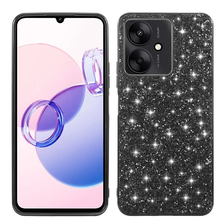 For Xiaomi Redmi 13C 4G / 5G / 13R 5G / Poco C65 4G / M6 5G Case TPU + PC Glitter Phone Cover