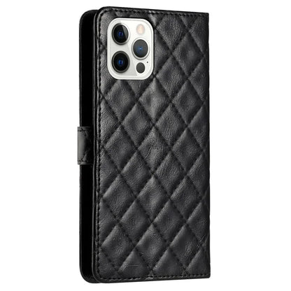 For iPhone 16 Pro Case Rhombus PU Leather Flip Phone Cover Card Slots