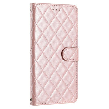 For iPhone 16 Case Rhombus Flip Folio Leather Cell Phone Cover