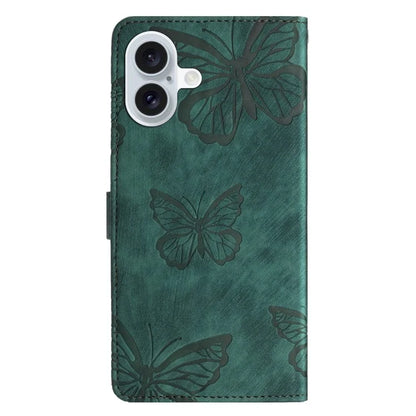 For iPhone 16 Plus Case Butterfly Flip Stand PU Leather Phone Cover