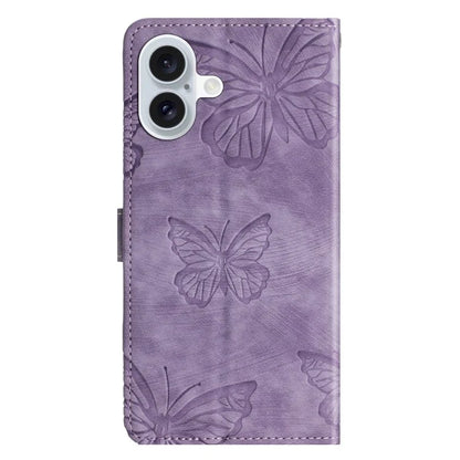 For iPhone 16 Plus Case Butterfly Flip Stand PU Leather Phone Cover