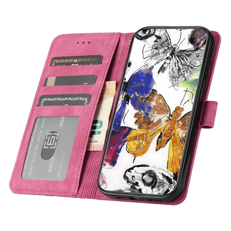 For iPhone 16 Plus Case Butterfly Flip Stand PU Leather Phone Cover