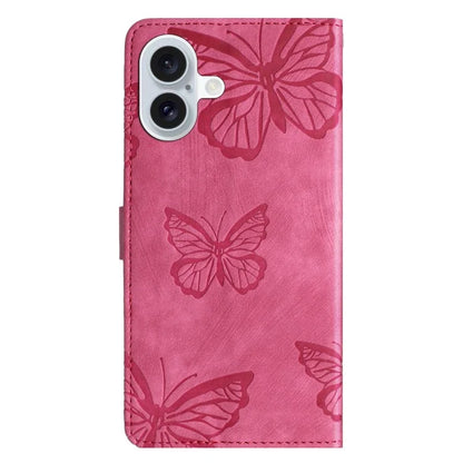 For iPhone 16 Plus Case Butterfly Flip Stand PU Leather Phone Cover