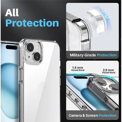 NORTHJO 5 in 1 For iPhone 15 Plus PC+TPU Phone Case Set with 2 Screen Protector, 2 Camera Lens Protector