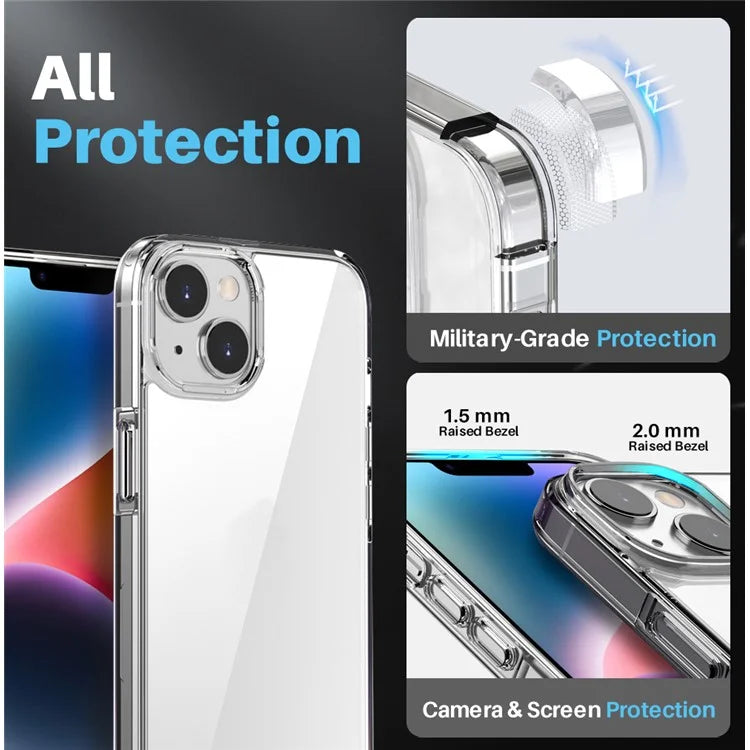 NORTHJO 5 in 1 For iPhone 14 Plus Case Shockproof Hybrid Phone Cover Set with 2 Screen Protector, 2 Camera Lens Protector