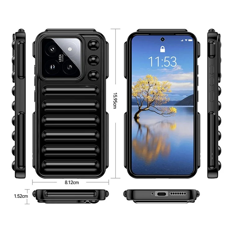 Capsule Series for Xiaomi 14 Case TPU Rugged Ribbed Protective Phone Cover