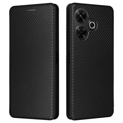 For Xiaomi Redmi 13 5G / 13 4G / Note 13R 5G Phone Case Carbon Fiber Texture Leather Stand Cover