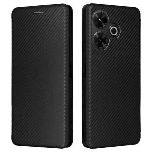 For Xiaomi Redmi 13 5G / 13 4G / Note 13R 5G Phone Case Carbon Fiber Texture Leather Stand Cover