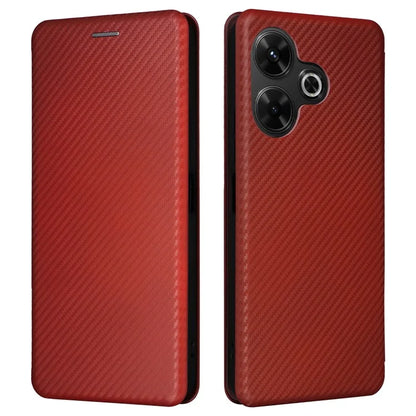 For Xiaomi Redmi 13 5G / 13 4G / Note 13R 5G Phone Case Carbon Fiber Texture Leather Stand Cover