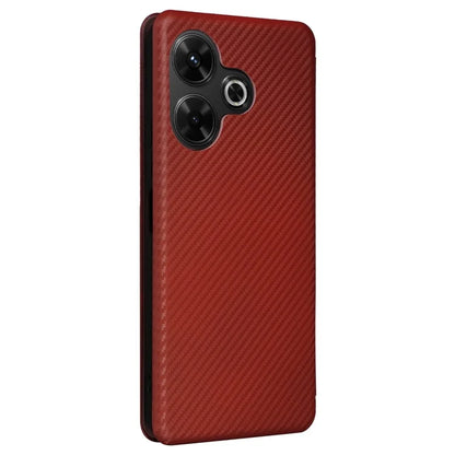 For Xiaomi Redmi 13 5G / 13 4G / Note 13R 5G Phone Case Carbon Fiber Texture Leather Stand Cover