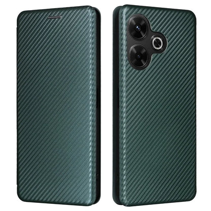 For Xiaomi Redmi 13 5G / 13 4G / Note 13R 5G Phone Case Carbon Fiber Texture Leather Stand Cover