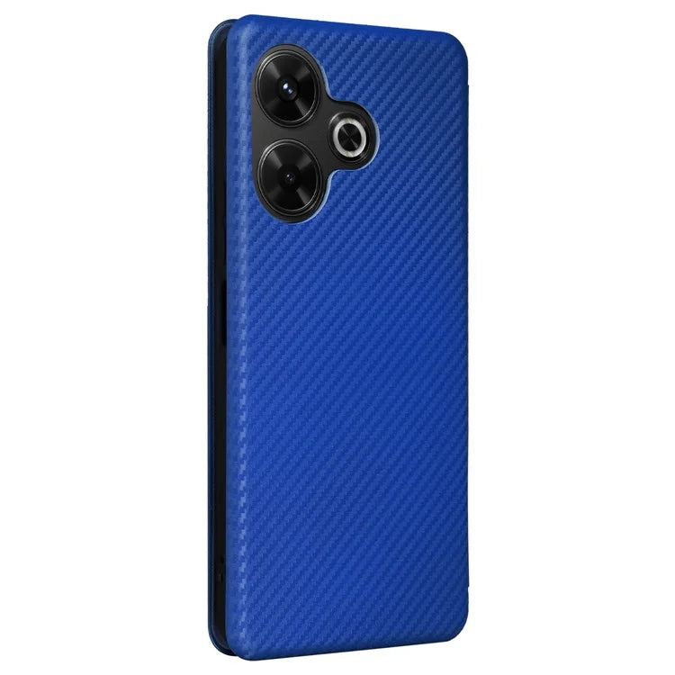 For Xiaomi Redmi 13 5G / 13 4G / Note 13R 5G Phone Case Carbon Fiber Texture Leather Stand Cover