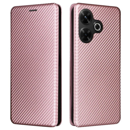 For Xiaomi Redmi 13 5G / 13 4G / Note 13R 5G Phone Case Carbon Fiber Texture Leather Stand Cover