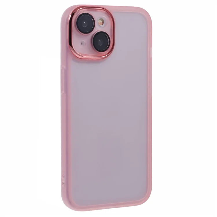 DKSM Series For iPhone 15 Case Electroplated Camera Frame TPU Phone Cover