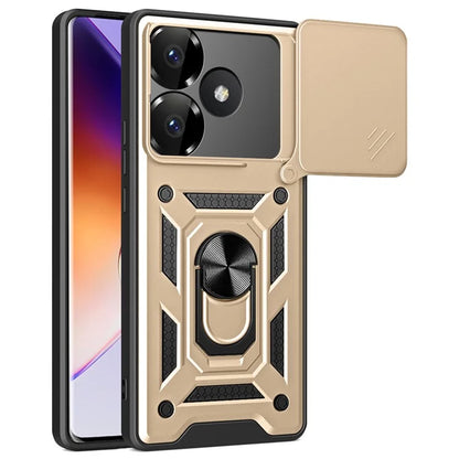 For Xiaomi Redmi Turbo 3 5G / Poco F6 5G PC+TPU Kickstand Phone Case with Slide Camera Lid