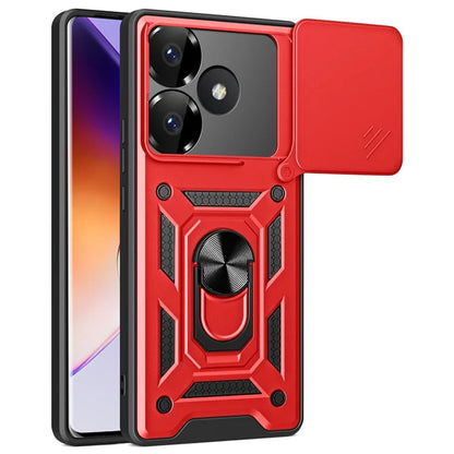 For Xiaomi Redmi Turbo 3 5G / Poco F6 5G PC+TPU Kickstand Phone Case with Slide Camera Lid