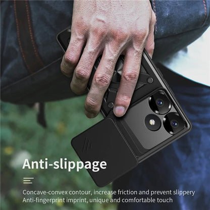 For Xiaomi Redmi Turbo 3 5G / Poco F6 5G PC+TPU Kickstand Phone Case with Slide Camera Lid