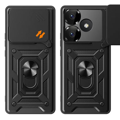 For Xiaomi Redmi Turbo 3 5G / Poco F6 5G PC+TPU Kickstand Phone Case with Slide Camera Lid