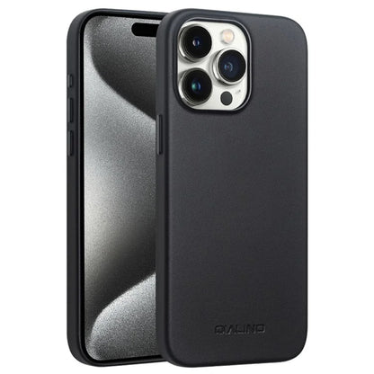QIALINO For iPhone 15 Pro Case Compatible with MagSafe Silicone+PU Covered Phone Shell