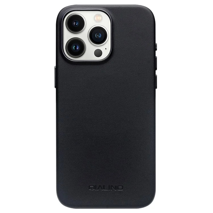 QIALINO For iPhone 15 Pro Case Compatible with MagSafe Silicone+PU Covered Phone Shell