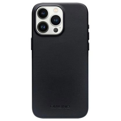 QIALINO For iPhone 15 Pro Case Compatible with MagSafe Silicone+PU Covered Phone Shell