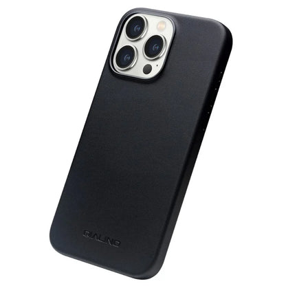 QIALINO For iPhone 15 Pro Case Compatible with MagSafe Silicone+PU Covered Phone Shell