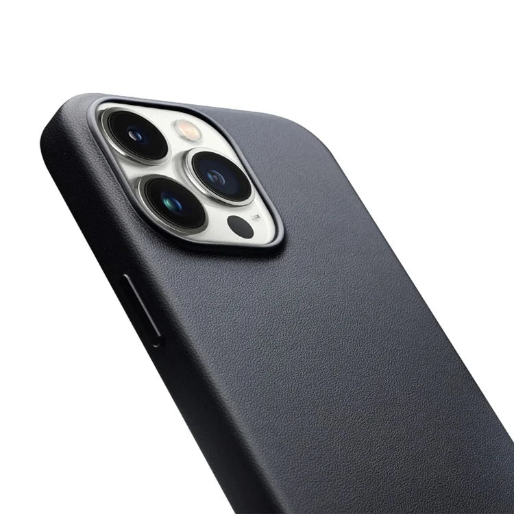 QIALINO For iPhone 15 Pro Case Compatible with MagSafe Silicone+PU Covered Phone Shell