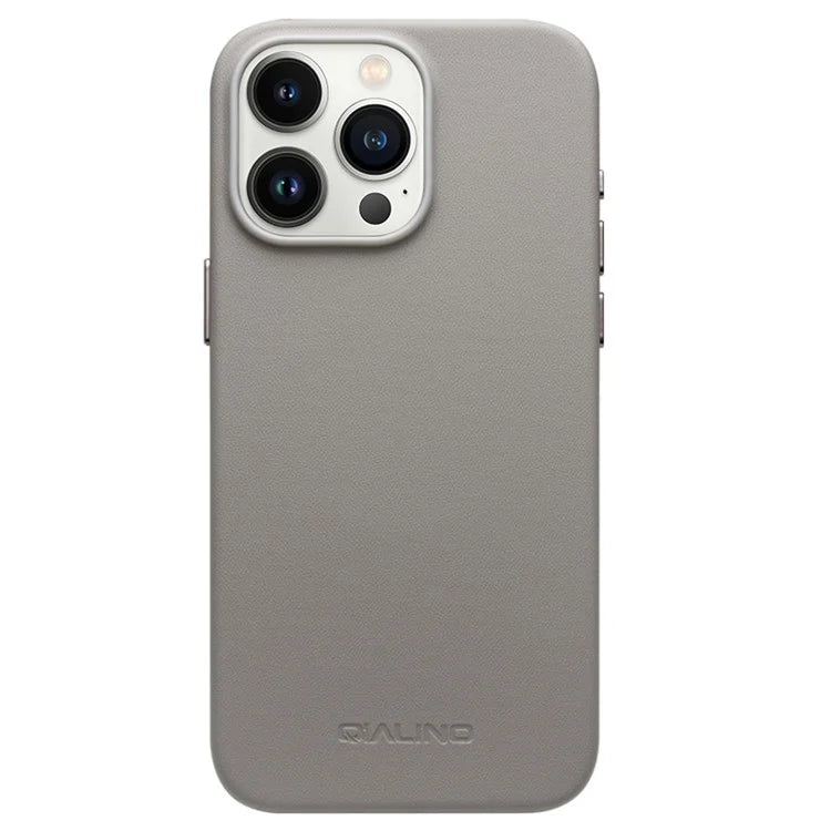QIALINO For iPhone 15 Pro Case Compatible with MagSafe Silicone+PU Covered Phone Shell