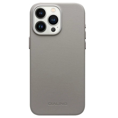 QIALINO For iPhone 15 Pro Case Compatible with MagSafe Silicone+PU Covered Phone Shell