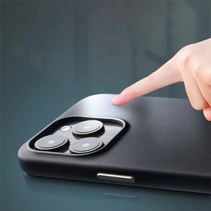QIALINO For iPhone 15 Pro Case Compatible with MagSafe Silicone+PU Covered Phone Shell