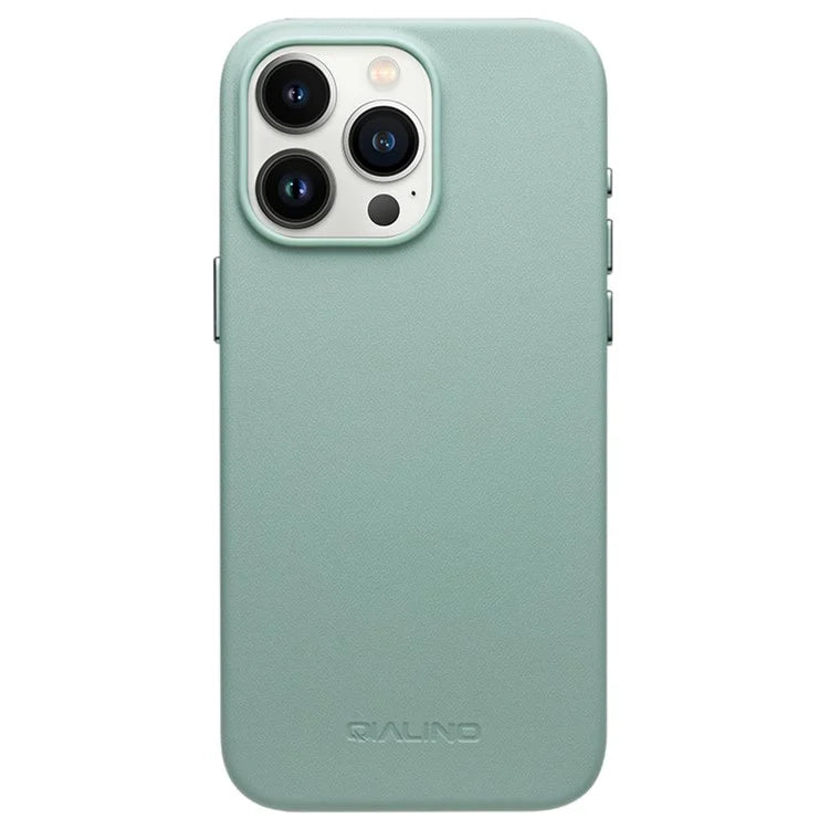 QIALINO For iPhone 15 Pro Case Compatible with MagSafe Silicone+PU Covered Phone Shell