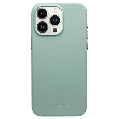 QIALINO For iPhone 15 Pro Case Compatible with MagSafe Silicone+PU Covered Phone Shell