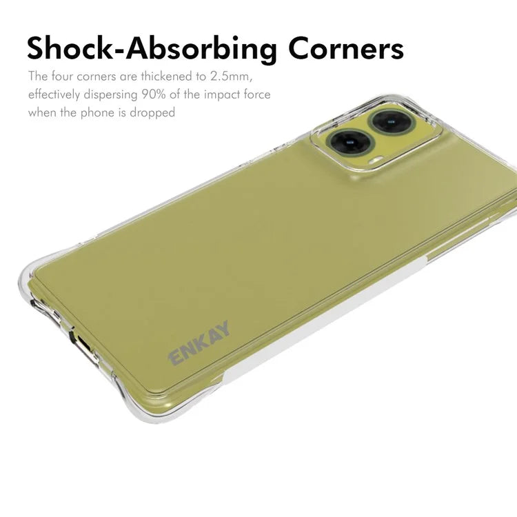 ENKAY HAT PRINCE For Motorola Moto G85 5G / S50 Neo 5G Case TPU Crystal Clear Phone Cover Corner Airbag Fall Protection